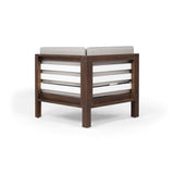 Oana Outdoor 8-Seater Acacia Wood U-Shaped Sectional Sofa Set with Coffee Table by Christopher Knight Home