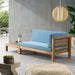 Oana Outdoor Acacia Wood Right Arm Loveseat and Coffee Table Set with Cushion by Christopher Knight Home