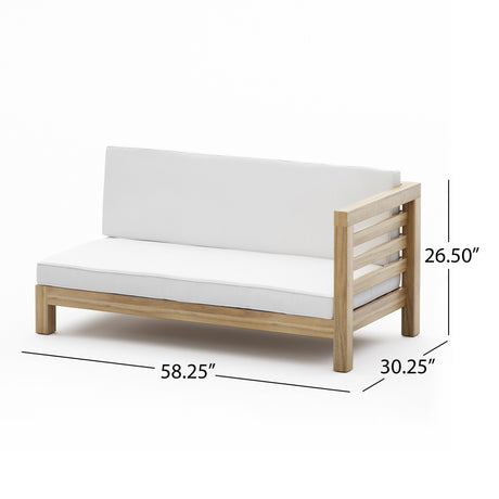 Oana Outdoor Teak 5 Seater Sectional Set with Coffee Table by Christopher Knight Home