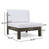 Oana Outdoor U-shaped 8-seat Acacia Sectional Sofa Set w/ Fire Pit by Christopher Knight Home