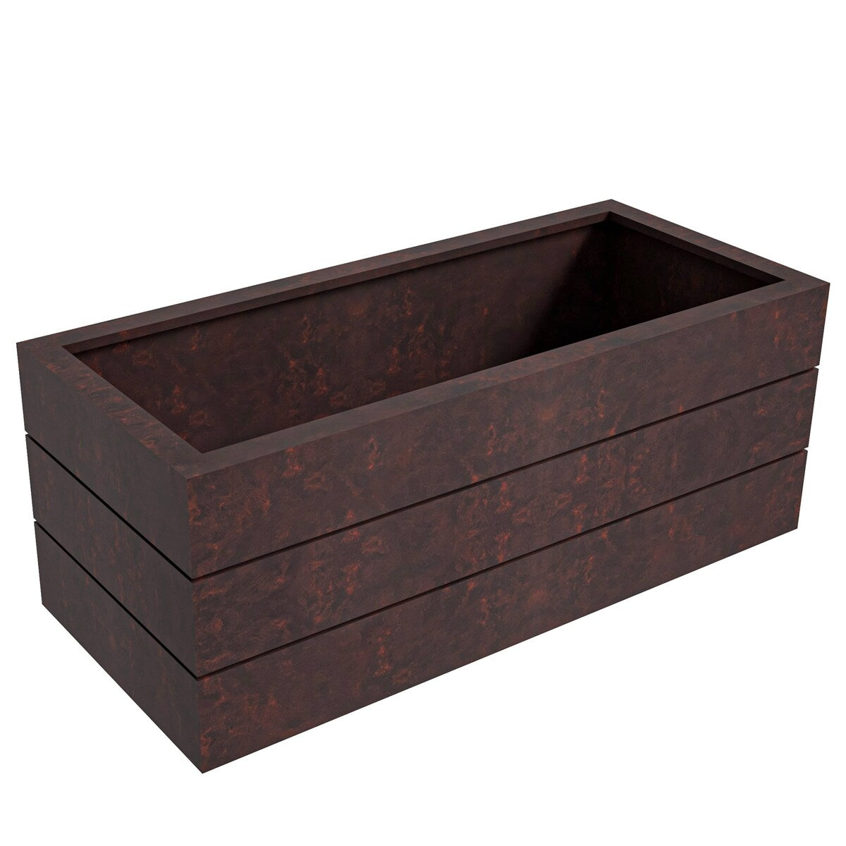 Oasis Modern Fiberstone Weather Resistant Planter Box With Drainage Holes