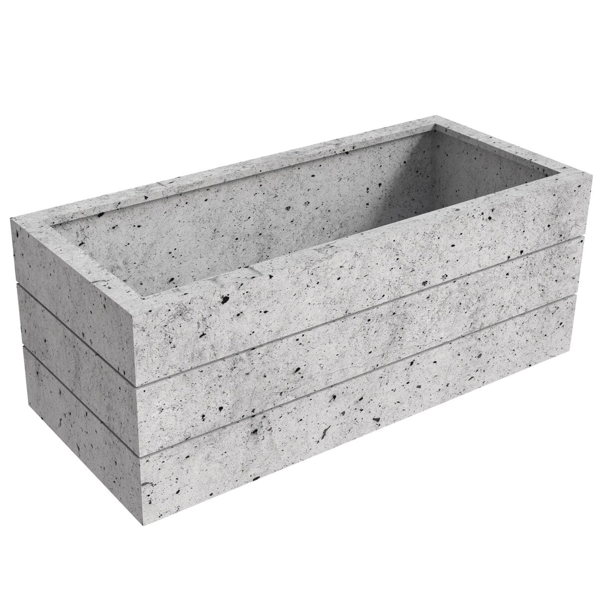 Oasis Modern Fiberstone Weather Resistant Planter Box With Drainage Holes