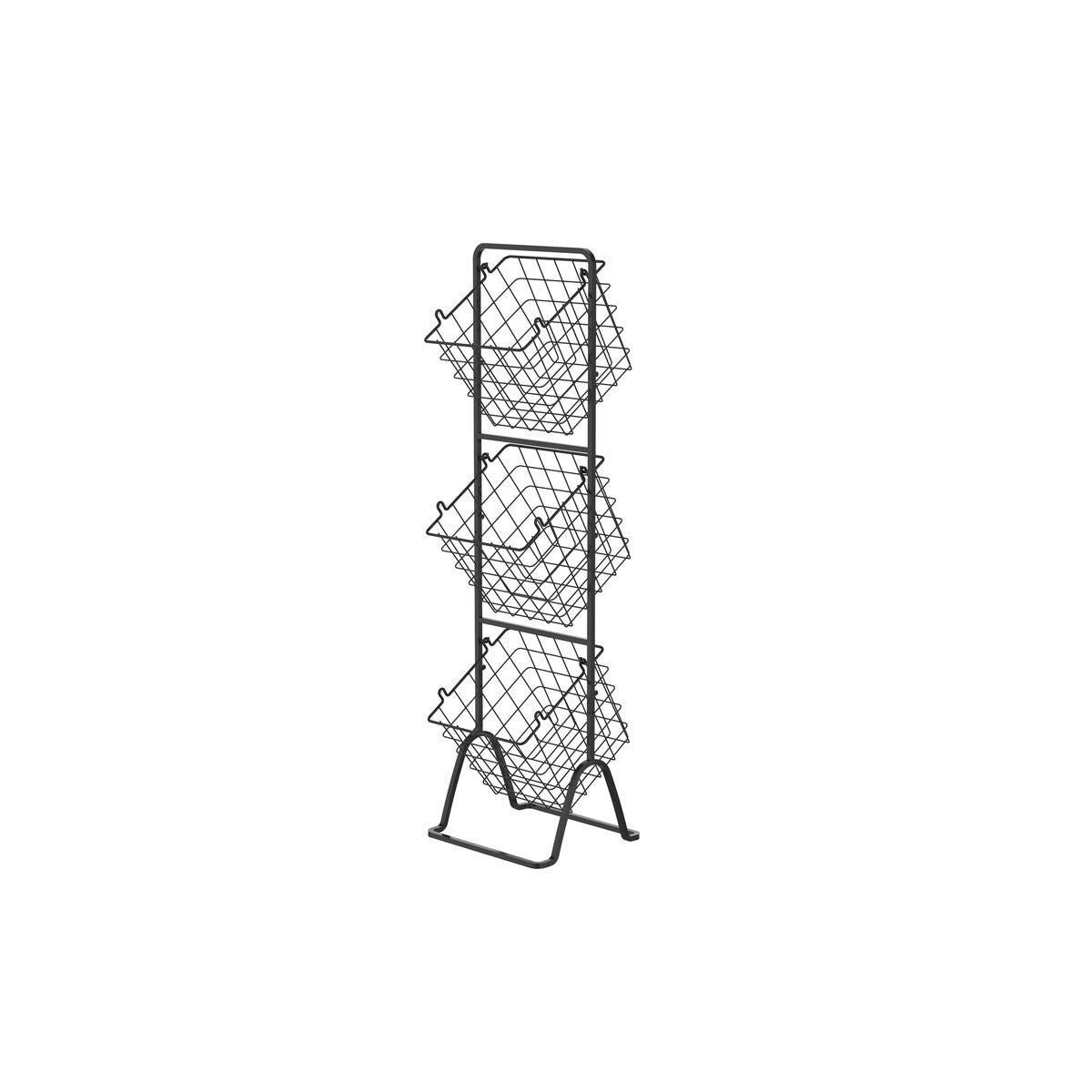 Oceanstar 3-Tier Metal Wire Storage Basket Stand with Removable Baskets – Black
