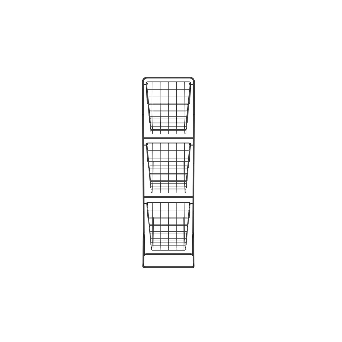 Oceanstar 3-Tier Metal Wire Storage Basket Stand with Removable Baskets – Black