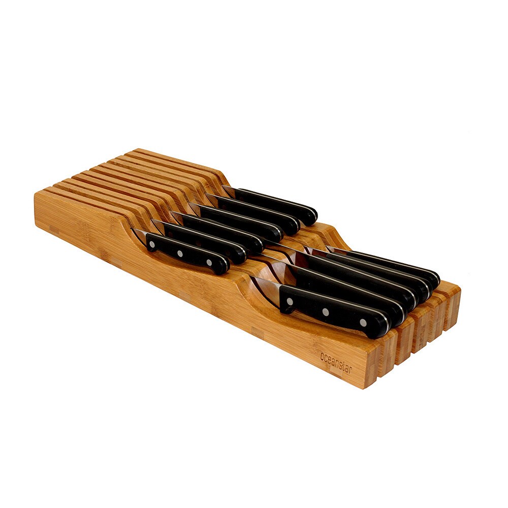 Oceanstar In-drawer Bamboo Knife Organizer
