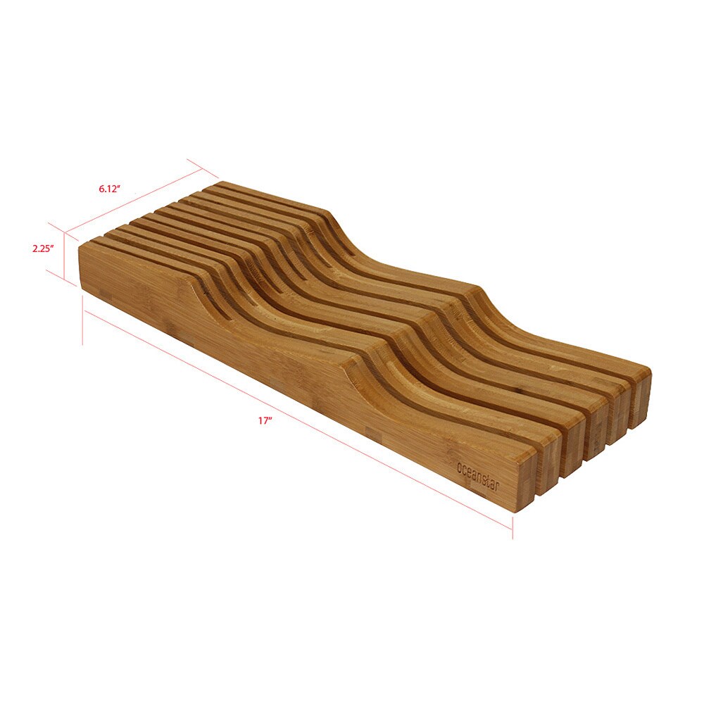 Oceanstar In-drawer Bamboo Knife Organizer