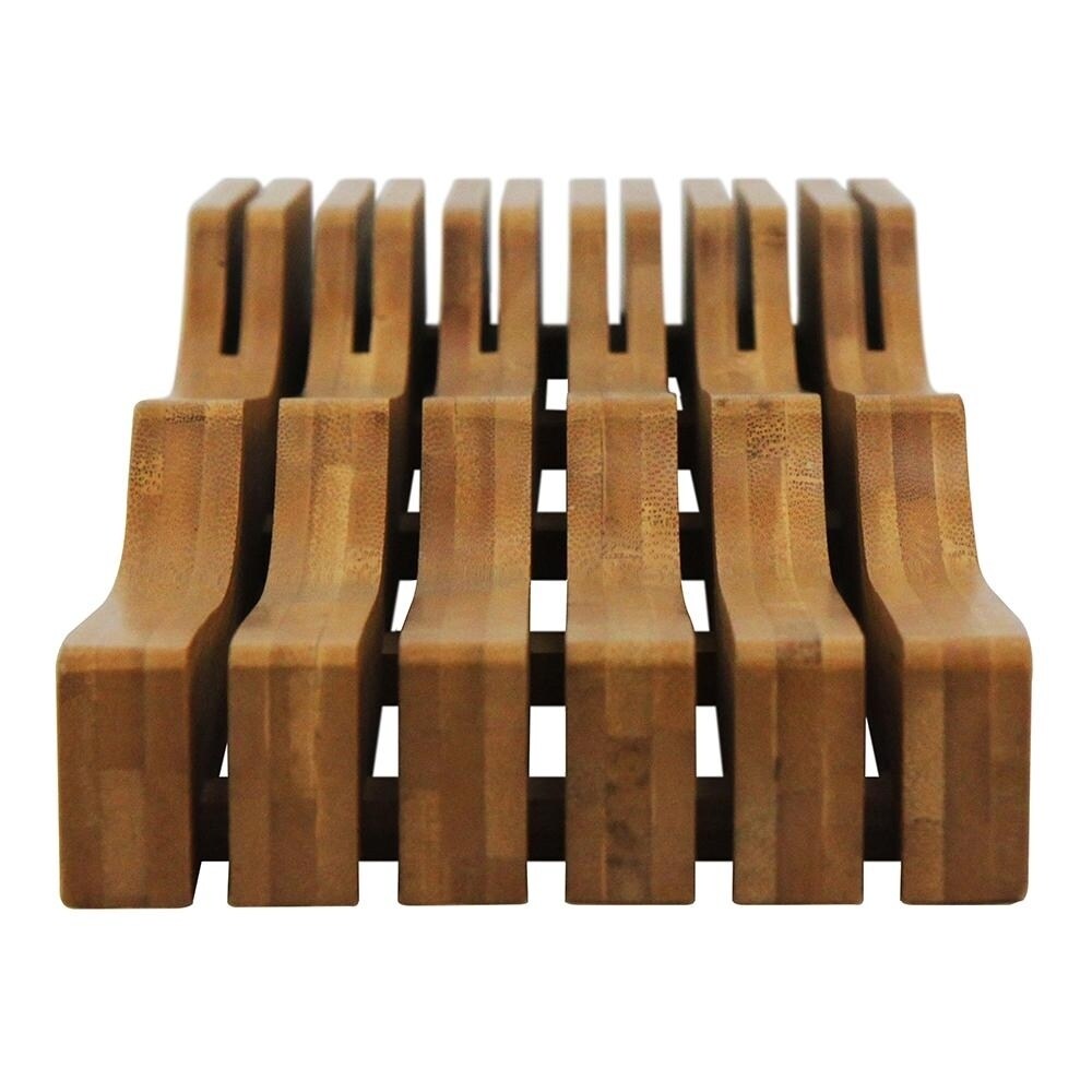 Oceanstar In-drawer Bamboo Knife Organizer