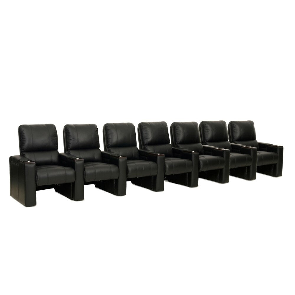 Octane Axis ZR700 Black Bonded Leather Recliner Home Theater Seating Set (Row of 6)
