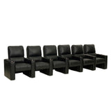 Octane Axis ZR700 Black Bonded Leather Recliner Home Theater Seating Set (Row of 6)