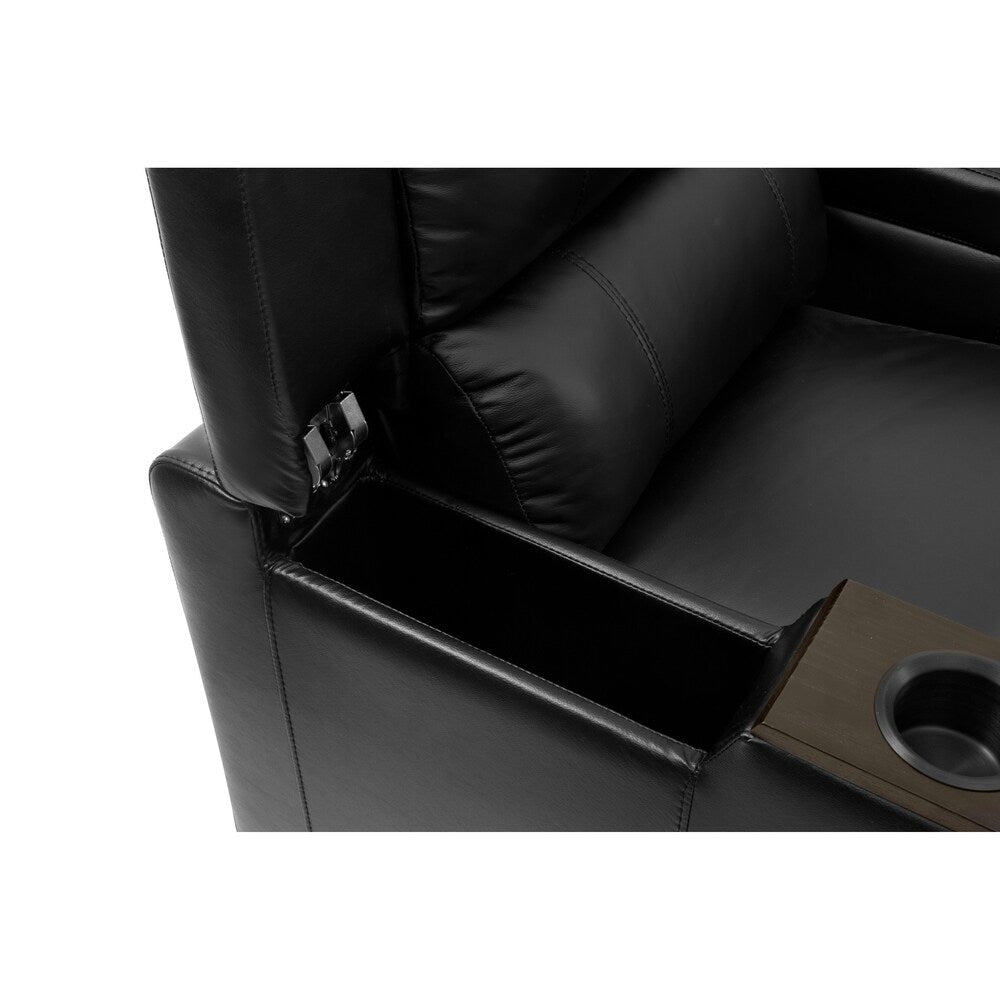Octane Axis ZR700 Black Bonded Leather Recliner Home Theater Seating Set (Row of 6)