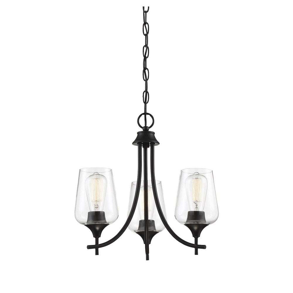 Octave 3 Light Black Chandelier