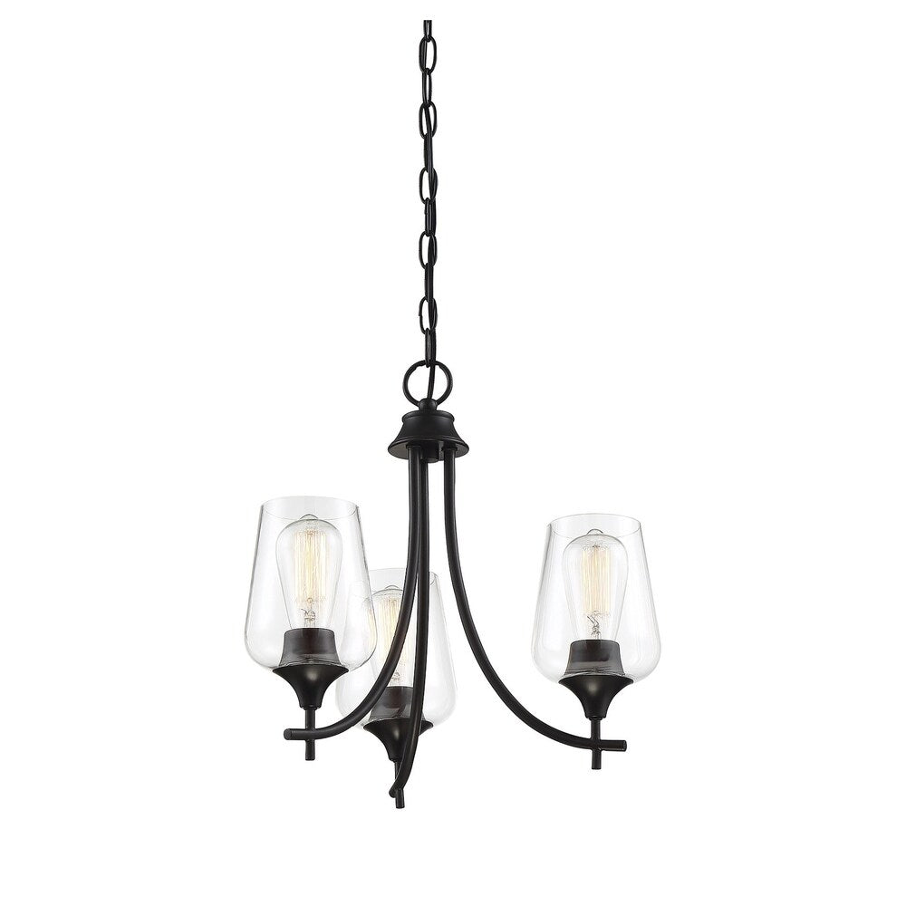 Octave 3 Light Black Chandelier