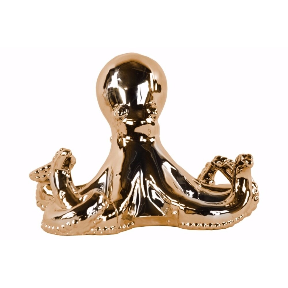 Octopus Figurine Polished Chrome Finish-Gold