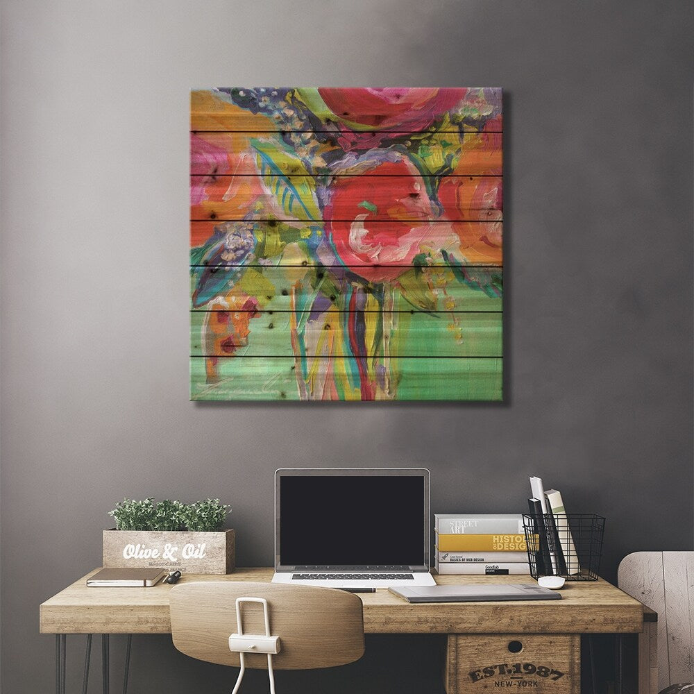 Ode To Summer I Print On Wood by Jacqueline Brewer - Multi-Color