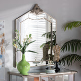Odele Contemporary Glam and Luxe Silver Wood Accent Wall Mirror