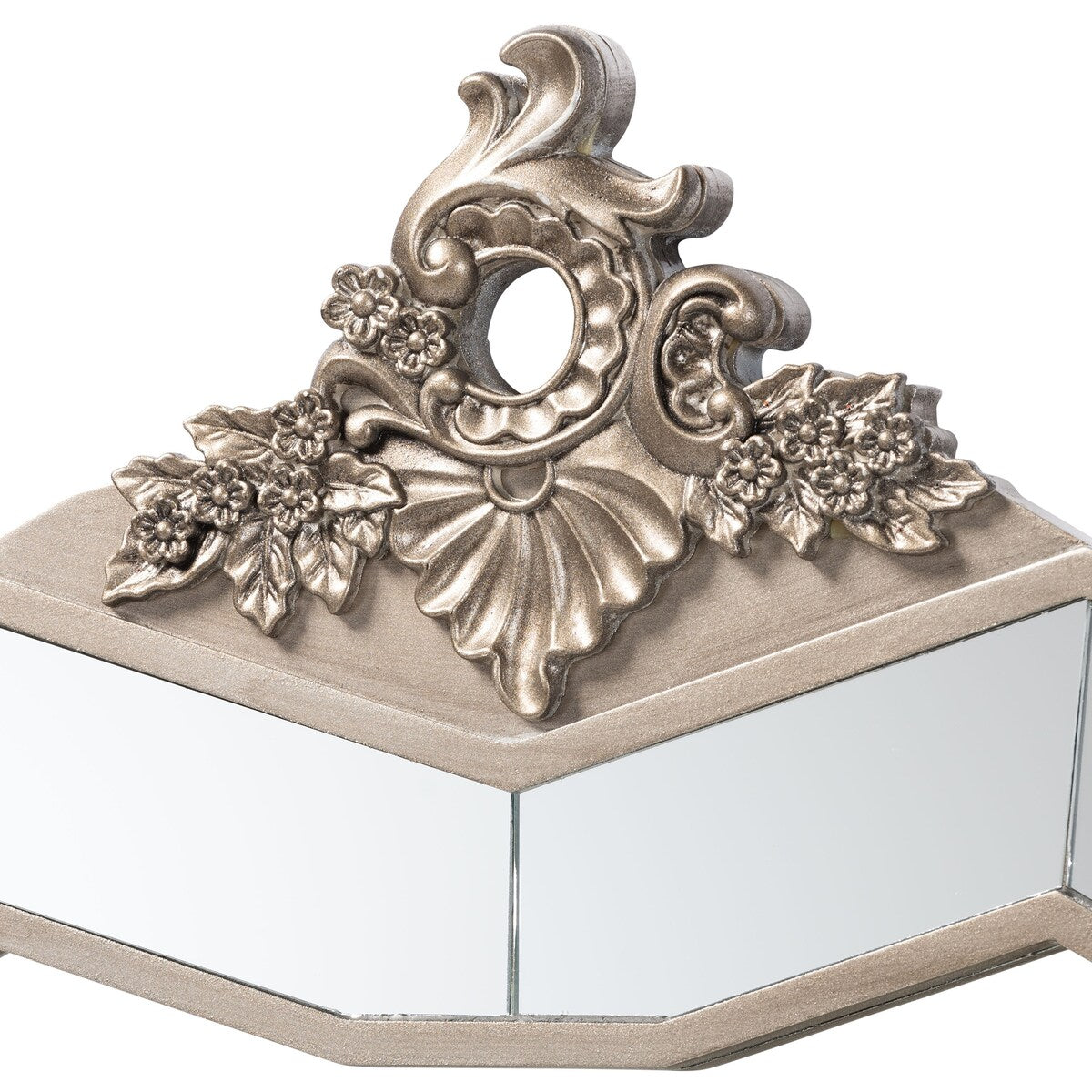 Odele Contemporary Glam and Luxe Silver Wood Accent Wall Mirror