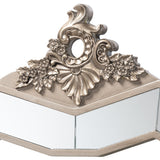 Odele Contemporary Glam and Luxe Silver Wood Accent Wall Mirror