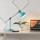 Odile 18.5" Classic Farmhouse Adjustable Cantilever LED Task Lamp with USB Charging Port, by JONATHAN Y