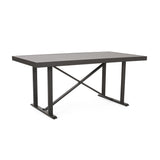 Odom Outdoor Modern Industrial Aluminum 7 Piece Dining Set with Mesh Seating by Christopher Knight Home