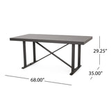 Odom Outdoor Modern Industrial Aluminum 7 Piece Dining Set with Mesh Seating by Christopher Knight Home
