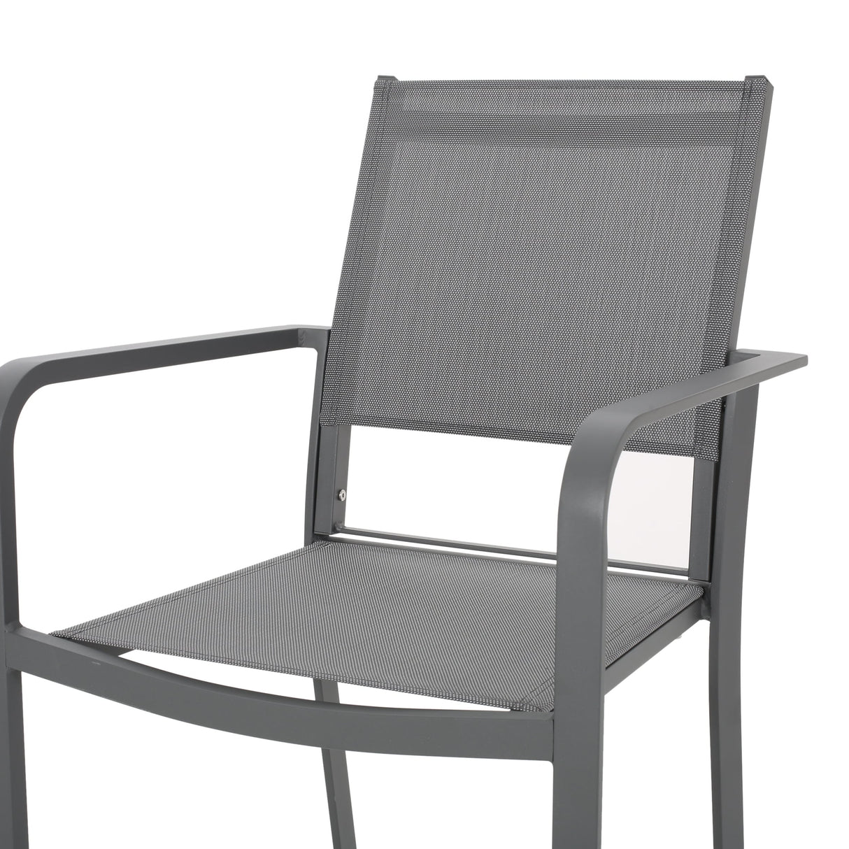 Odom Outdoor Modern Industrial Aluminum 7 Piece Dining Set with Mesh Seating by Christopher Knight Home