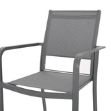 Odom Outdoor Modern Industrial Aluminum 7 Piece Dining Set with Mesh Seating by Christopher Knight Home