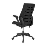 Offex High Back Black Leather Executive Swivel Chair with Molded Foam Seat and Adjustable Arms