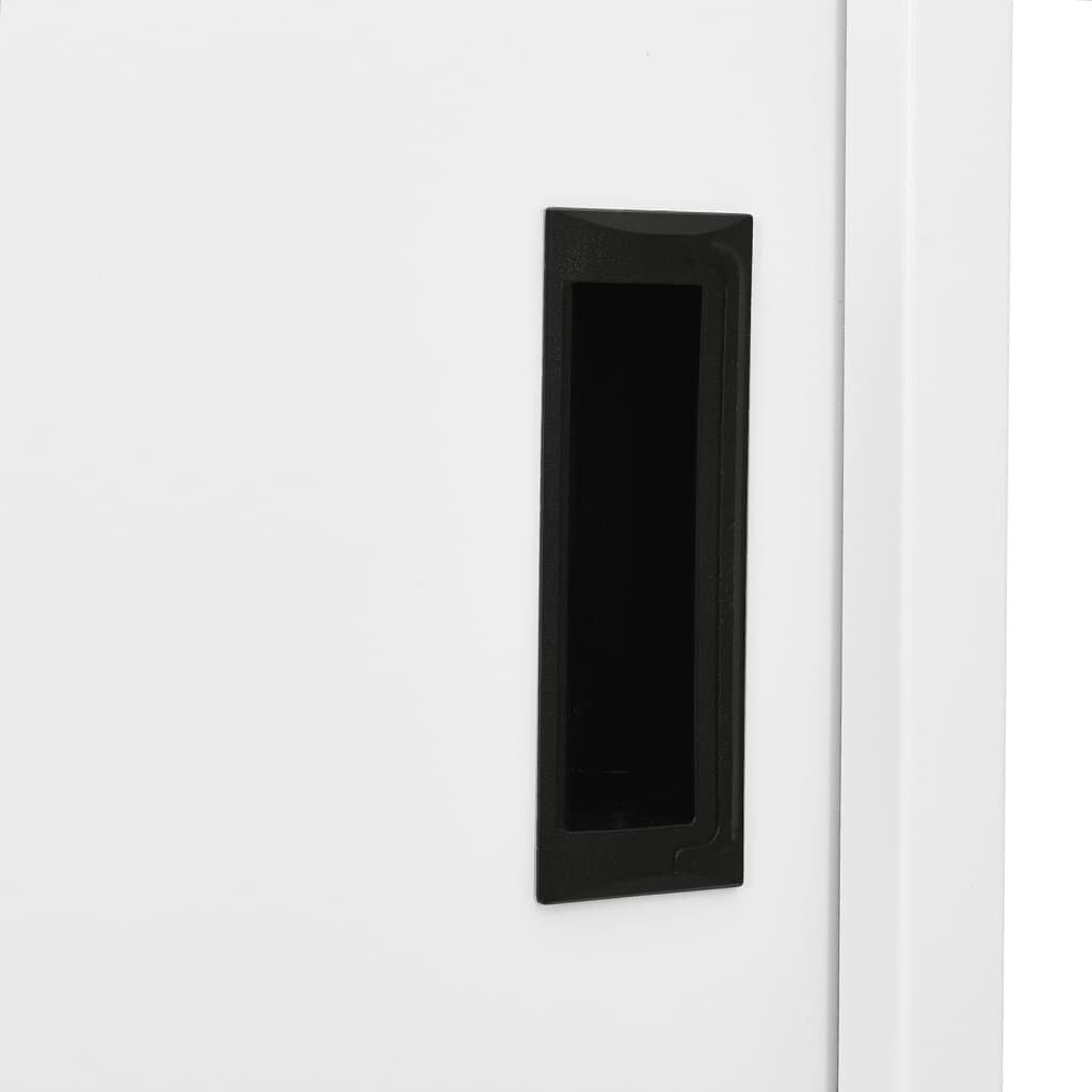 Office Cabinet with Sliding Door White 35.4"x15.7"x70.9" Steel