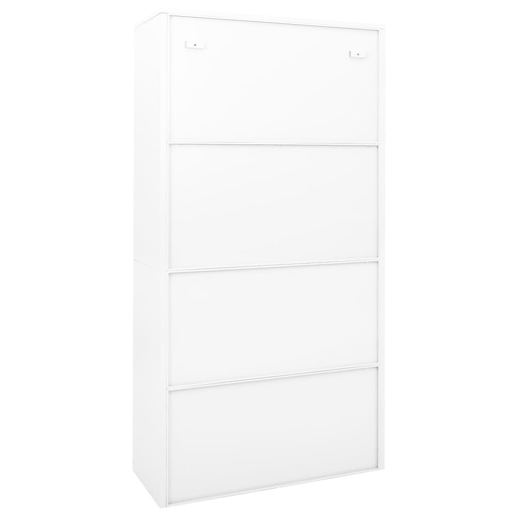 Office Cabinet with Sliding Door White 35.4"x15.7"x70.9" Steel