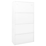 Office Cabinet with Sliding Door White 35.4"x15.7"x70.9" Steel