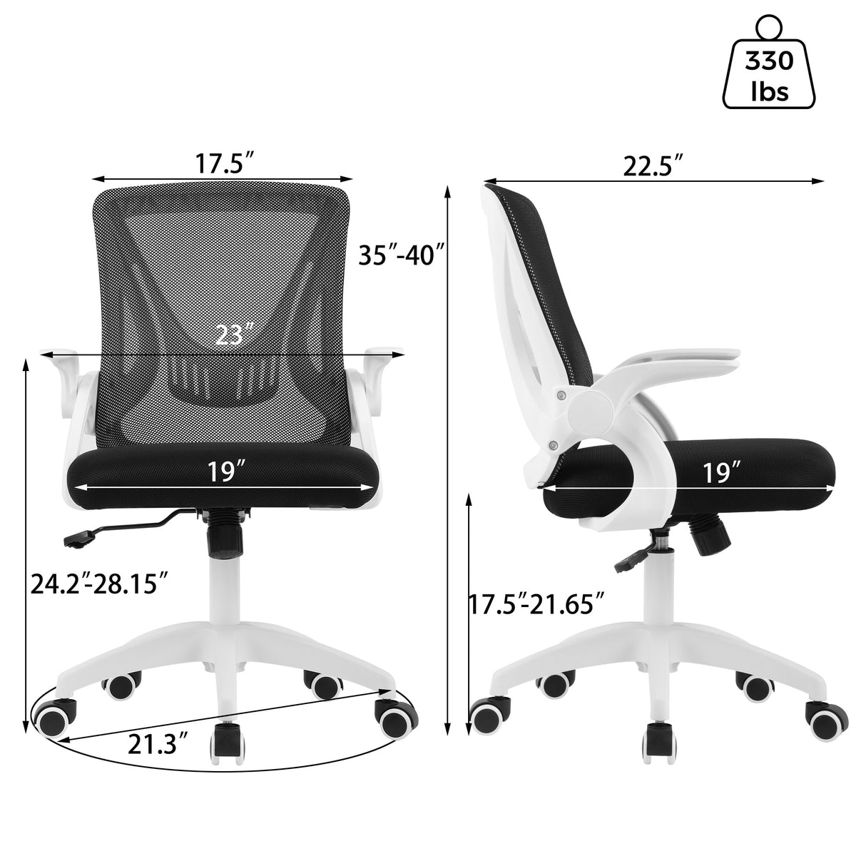 Office Chair Mid Back Ergonomic Adjustable Mesh Computer Desk Chair Executive Swivel Chair
