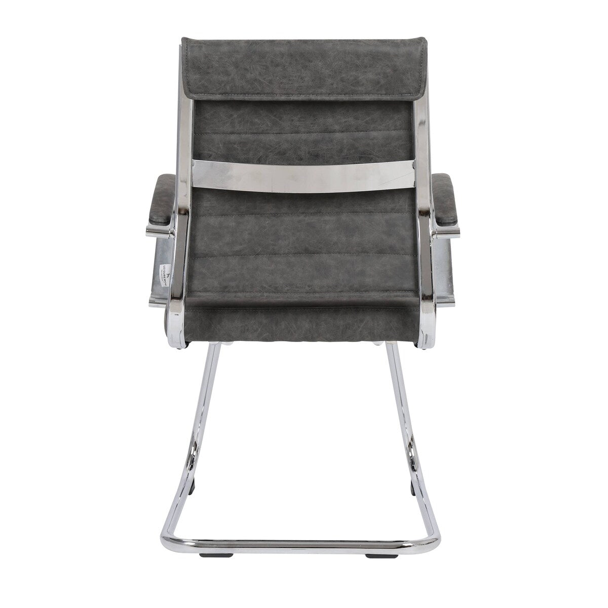 Leather Office Chair with Stainless Steel Sled Base Benmar Series by LeisureMod