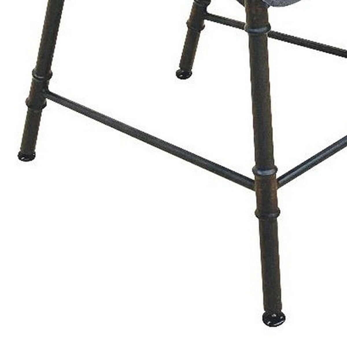 Office Chair with Cushioned Seat and Industrial Metal Pipe Legs, Gray