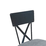 Office Chair with Cushioned Seat and Industrial Metal Pipe Legs, Gray