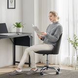Office Chair with Wheels, Adjustable Height Fabric Upholstered Computer Desk Chair Swivel