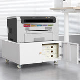 Office Copier File Cabinet, Mobile Lateral Filing Cabinet with 2 Door, Rolling File Cabinet, Printer Stand