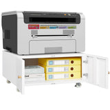 Office Copier File Cabinet, Mobile Lateral Filing Cabinet with 2 Door, Rolling File Cabinet, Printer Stand