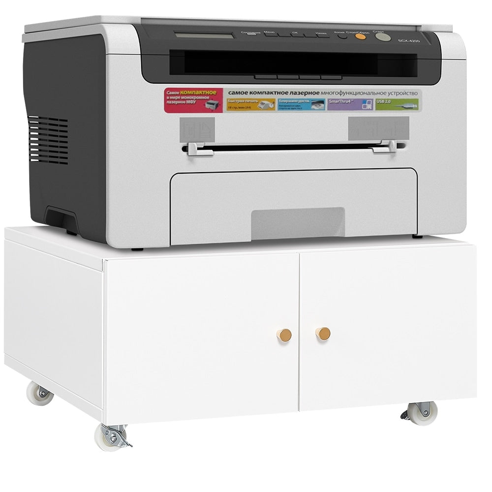 Office Copier File Cabinet, Mobile Lateral Filing Cabinet with 2 Door, Rolling File Cabinet, Printer Stand