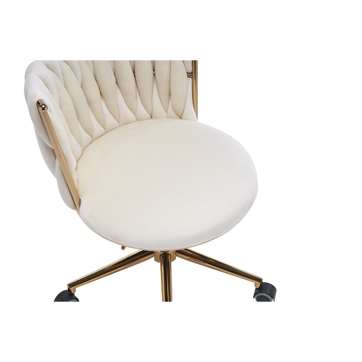 Office Desk Chair, Upholstered Home Office Desk Chairs with Adjustable Swivel Wheels, Ergonomic Office Chair
