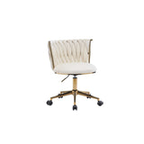 Office Desk Chair, Upholstered Home Office Desk Chairs with Adjustable Swivel Wheels, Ergonomic Office Chair
