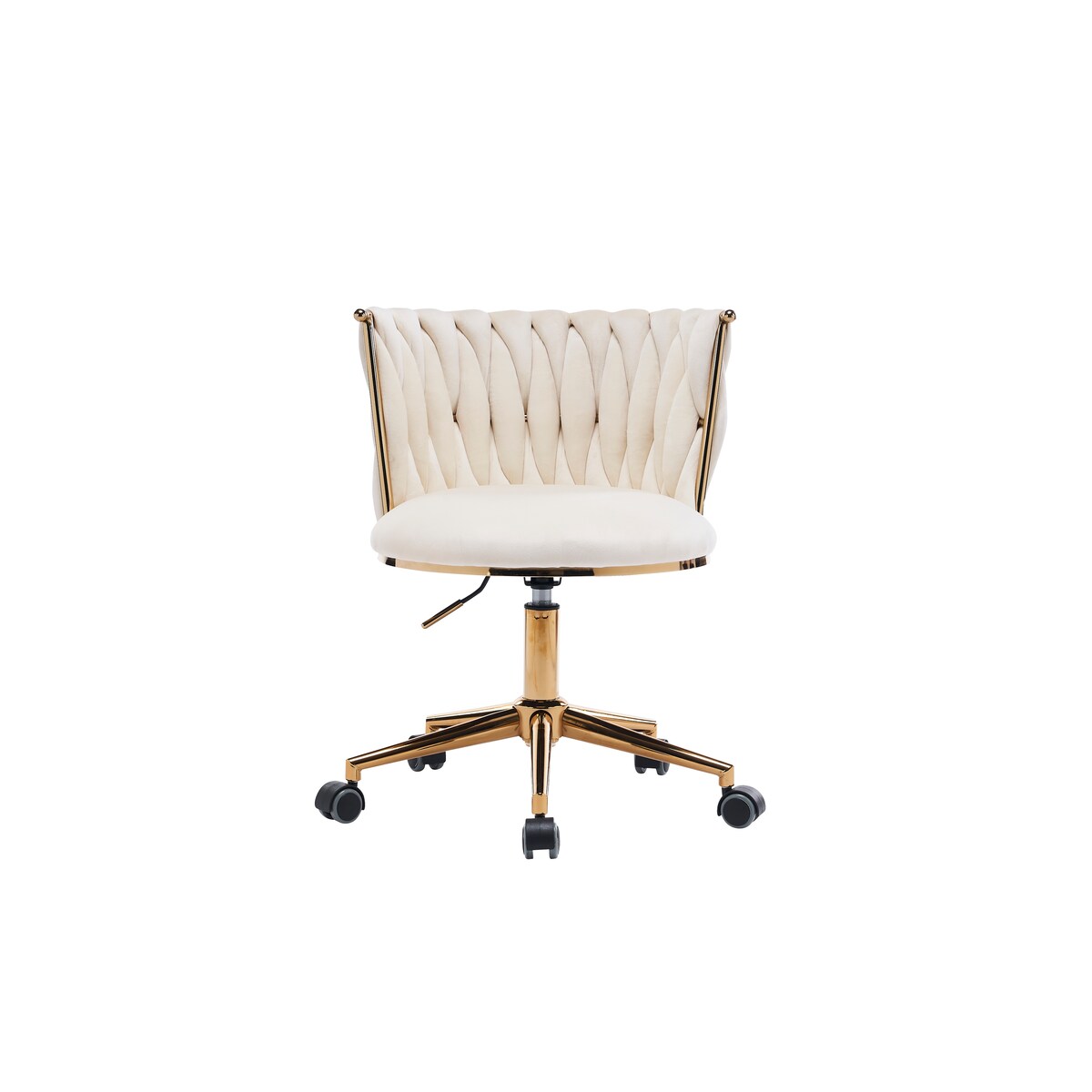Office Desk Chair, Upholstered Home Office Desk Chairs with Adjustable Swivel Wheels, Ergonomic Office Chair