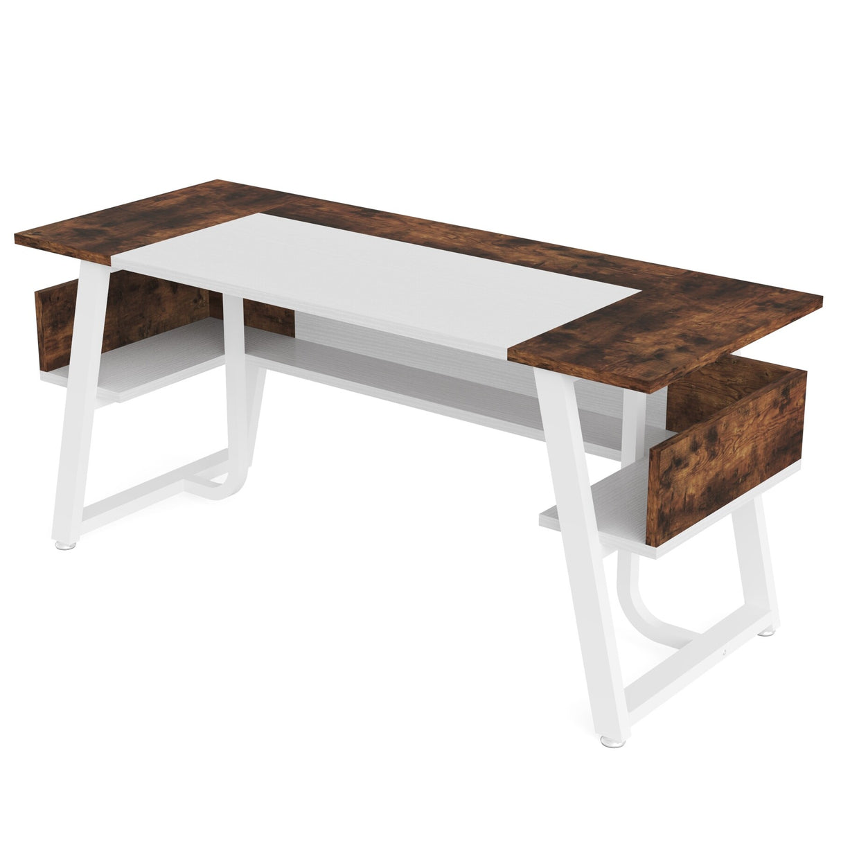 Office Executive Desk with Storage Shelf, Business Workstation, Writing Desk for the boss room