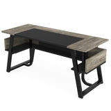 Office Executive Desk with Storage Shelf, Business Workstation, Writing Desk for the boss room