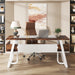 Office Executive Desk with Storage Shelf, Business Workstation, Writing Desk for the boss room