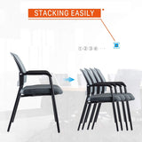 Office Reception Guest Chair Mesh Back Stacking with Ergonomic Lumbar Support and Thickened Seat Cushion
