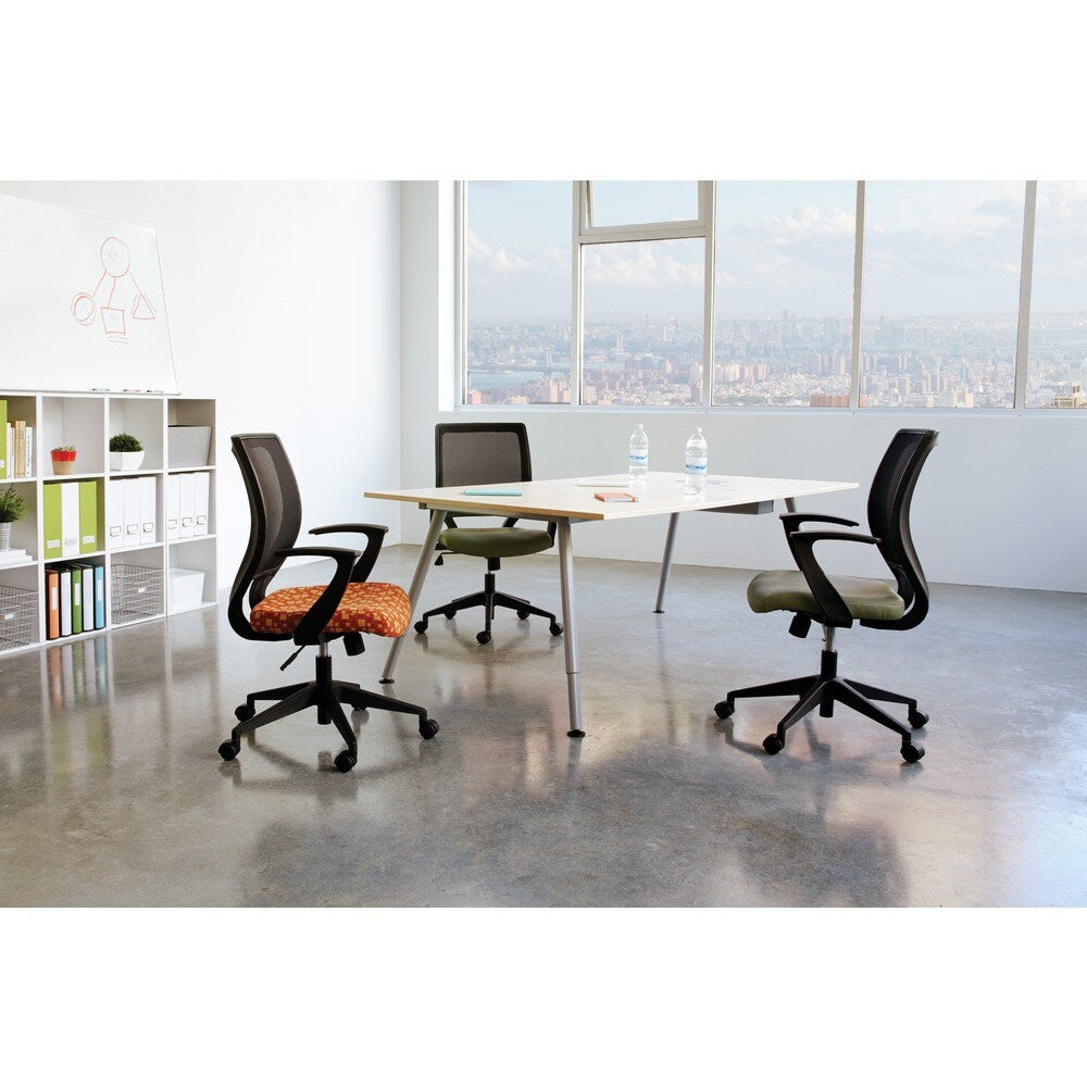 Office Star Work Smart Screen Back and Mesh Seat Task Chair with "T" Arms