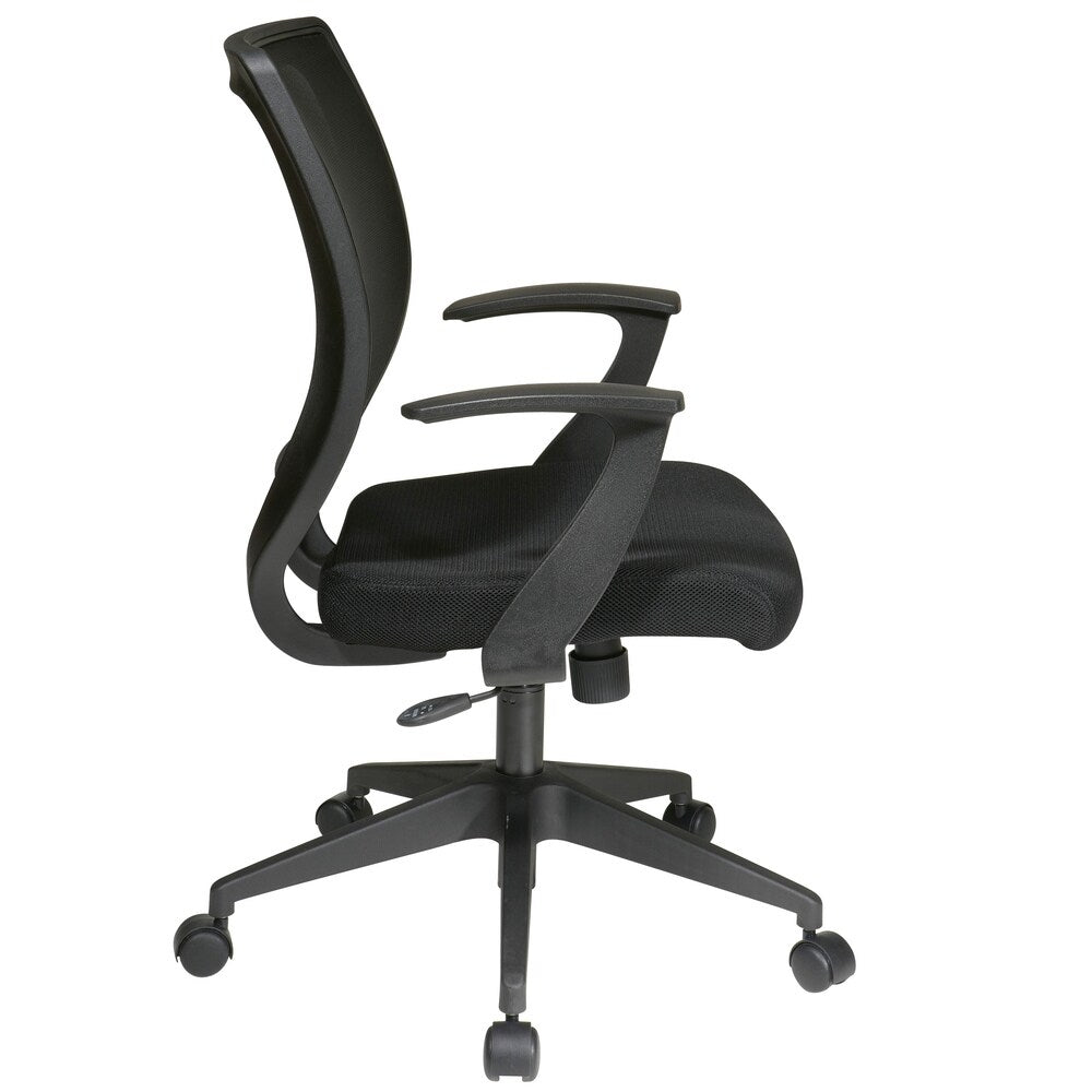 Office Star Work Smart Screen Back and Mesh Seat Task Chair with "T" Arms