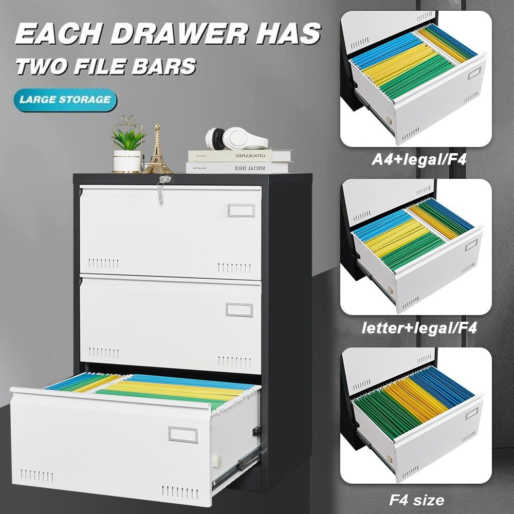 Office Vertical Files Cabinet with 3 Drawer And Lock