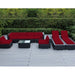 Ohana Outdoor Patio 9 Piece Black Wicker Sofa and Chaise Lounge Set - No Assembly