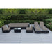 Ohana Outdoor Patio 9 Piece Black Wicker Sofa and Chaise Lounge Set - No Assembly